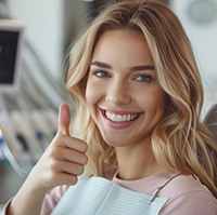 Young woman confident about visiting the dentist